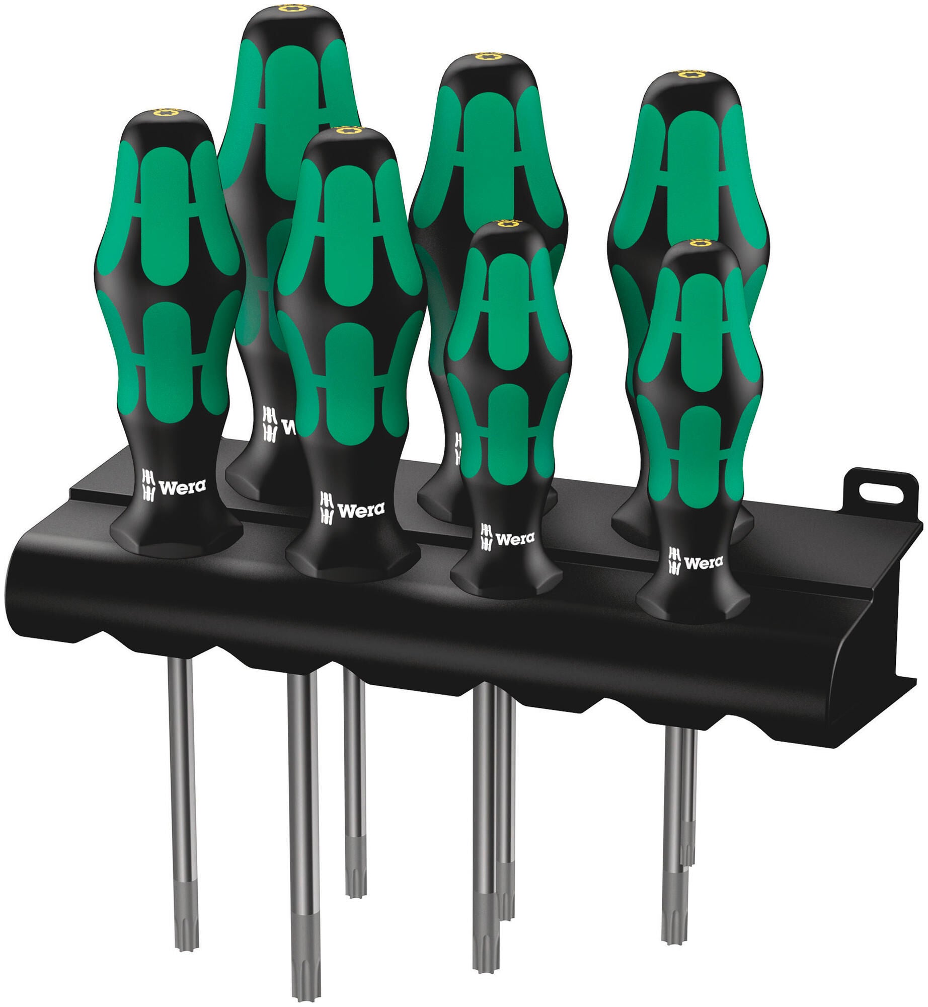 Wera 367 7 torx hf-schroevendraaierset kraftform plus + rek (zwart groen, 7-delig)