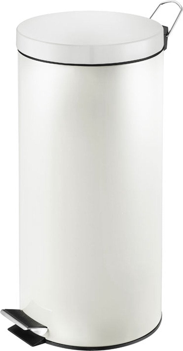 V-part - pedaalemmer 30 liter - steel - wit - prullenbak