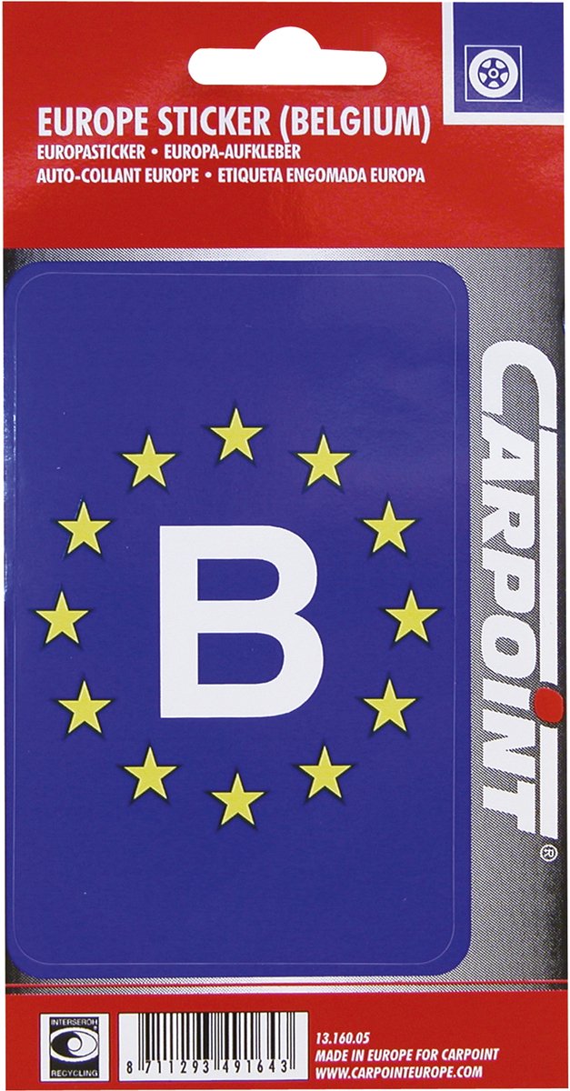 Carpoint sticker 'europa belgie' rechthoekig