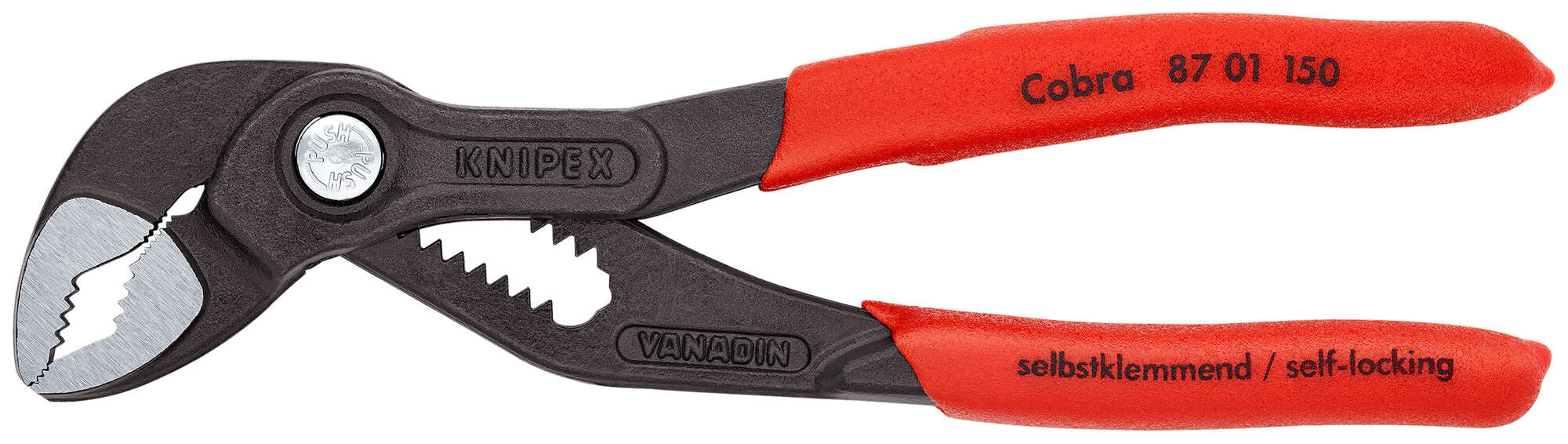 Knipex cobra waterpomptang 8701150 zweedse- waterpomp-tang (zwart rood, 150 mm)