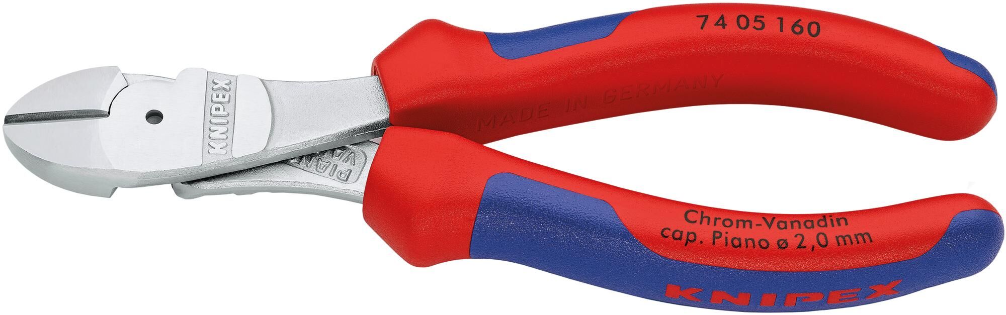 Knipex zijsnijtang power side cutting.160 mm chr.pvc din 5749