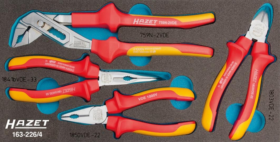 Hazet tangen set pliers set vde 4-part