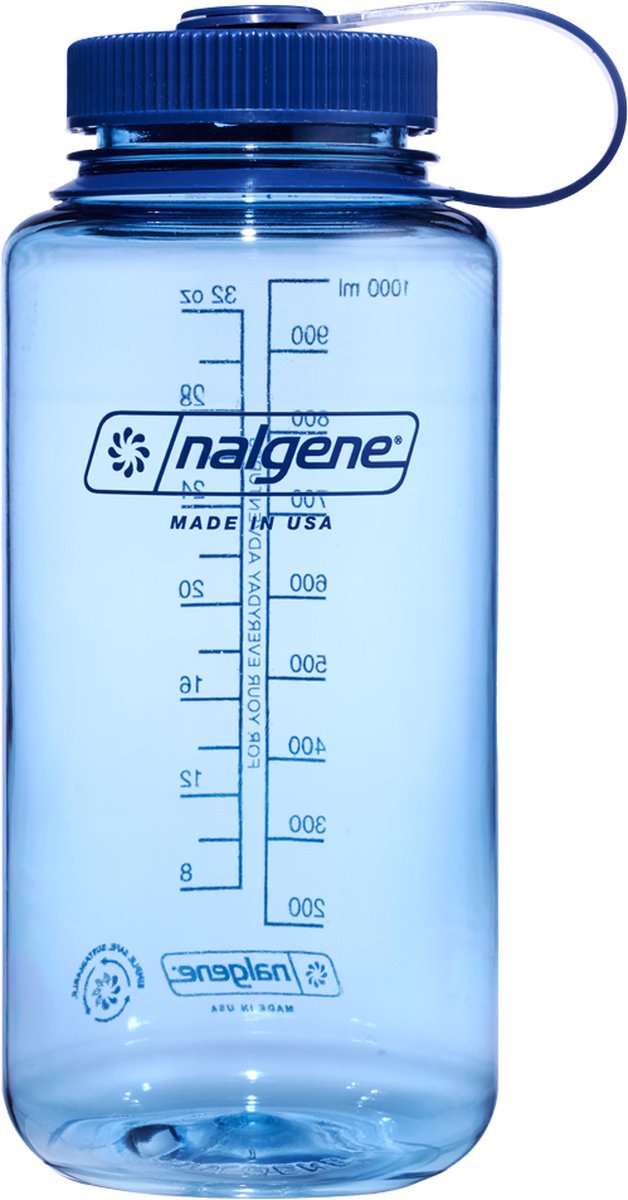 Nalgene - wide mouth bottle - drinkfles - waterfles - lekvrij - 1000ml - bpa free - sustain - baby blue