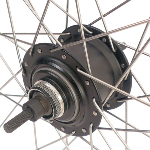 Shimano achterwiel 28 inch nexus 8 naaf (zwart) - zac19 velg (zwart) met rvs spaken - voor schijfrem