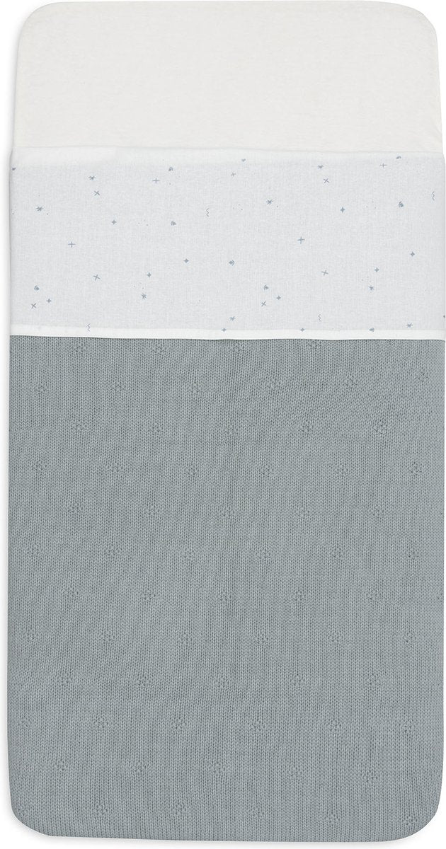 Jollein - baby laken ledikant - 120x150cm - ledikant, babybed - katoen - twinkling sea green