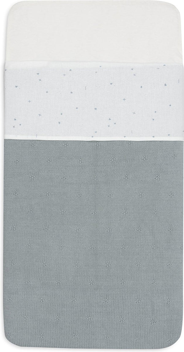 Jollein - baby laken ledikant - 120x150cm - ledikant, babybed - katoen - twinkling sea green