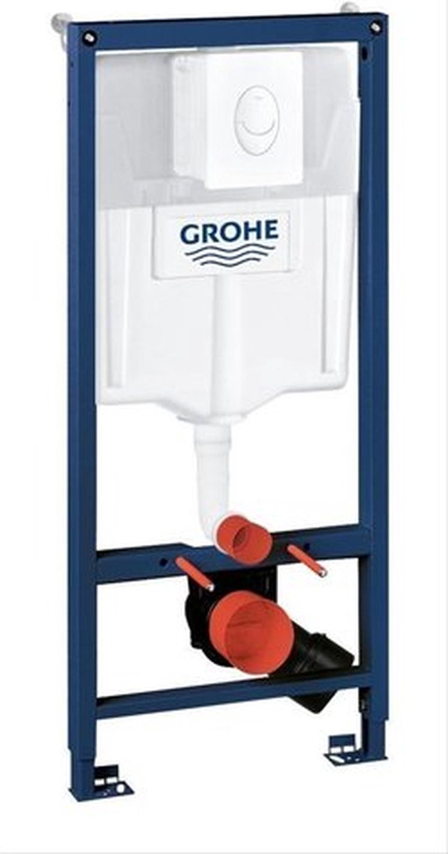 Grohe rapid sl 3-in-1 inbouwreservoir set - voor een hangend toilet - 1,13m - muurbeugels - met witte bedieningsplaat