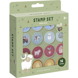 Little Dutch Little Farm Totum Stempelset 12 stuks met inkt