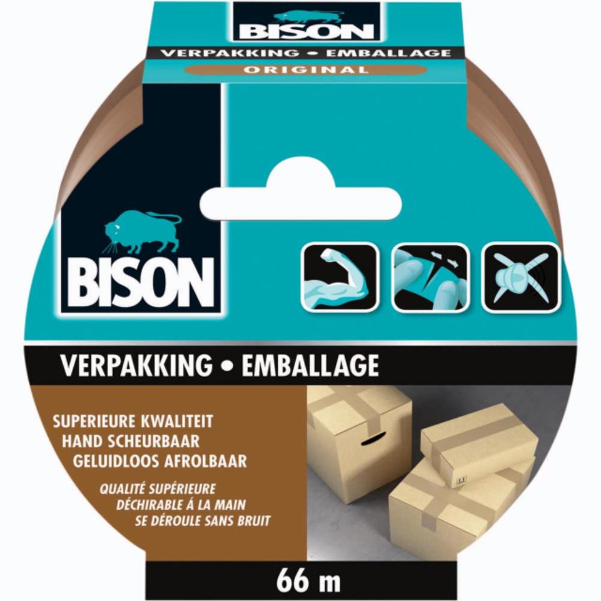 Bison verpakkingstape origineel rol 66 mx 50 mm