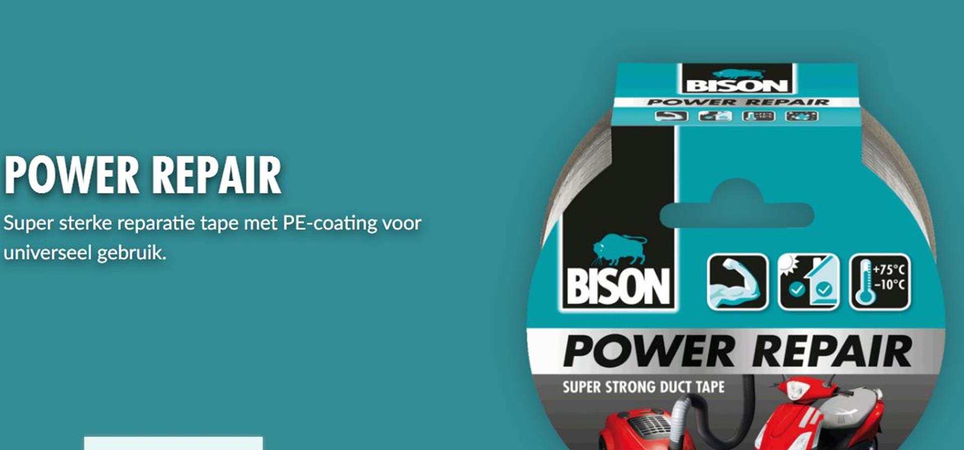 Bison powerreparatie grijs rol 10 m
