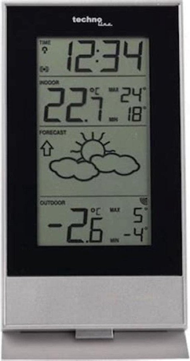 Technoline weerstation - ws 9910 - 85x166x56mm - zilver zwart - met 1 buitensensor 100m - tl-ws9910