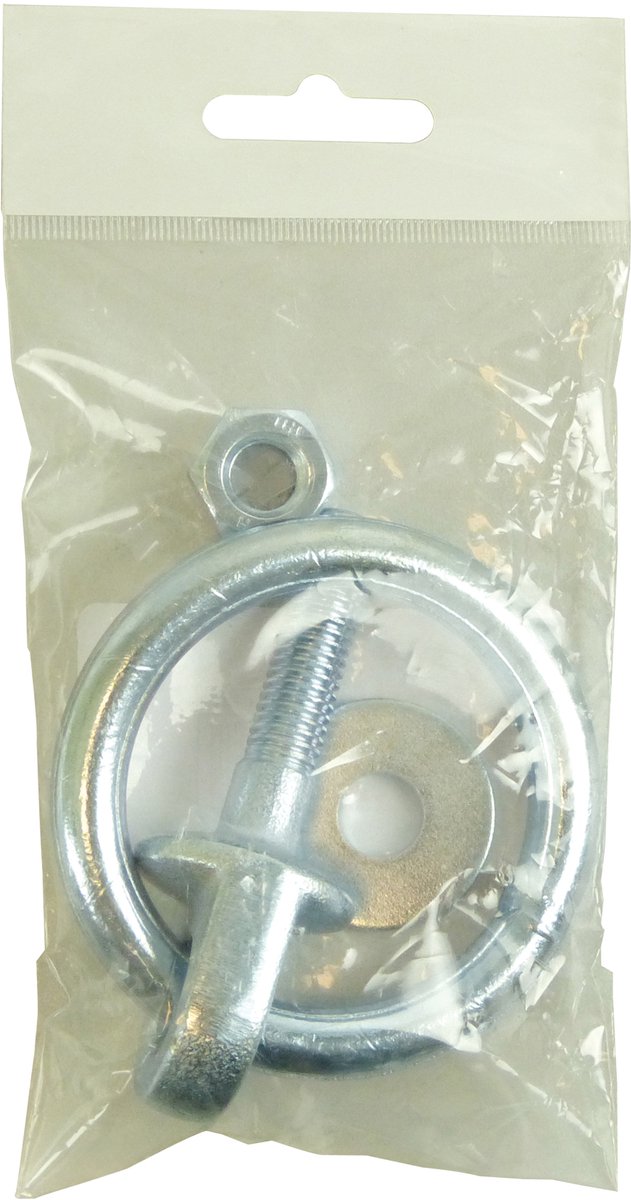 Carpoint bindoog met klapring m10 x 35 mm – inclusief moer en sluitring – bevestigingspunt voor aanhanger en trailer – sterke ring voor spanbanden