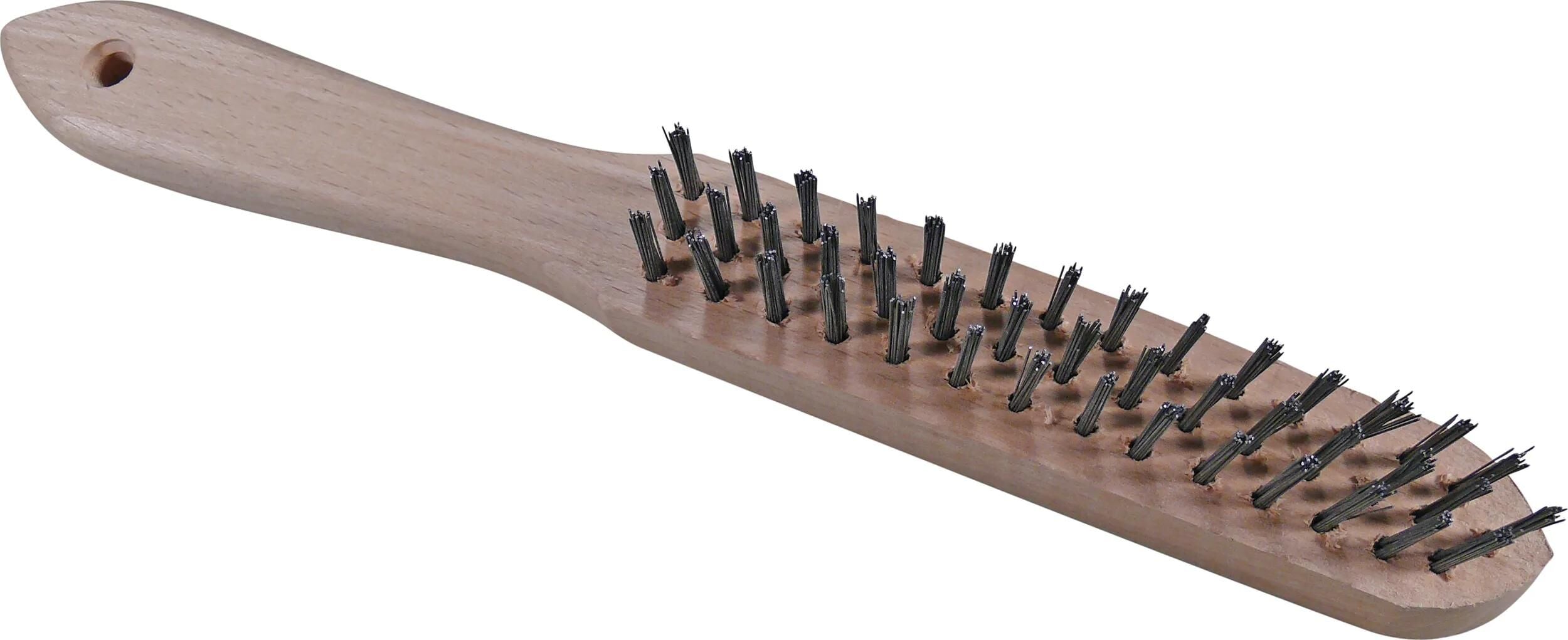 Condor drahtbürste steel brush 3-row curved wooden post