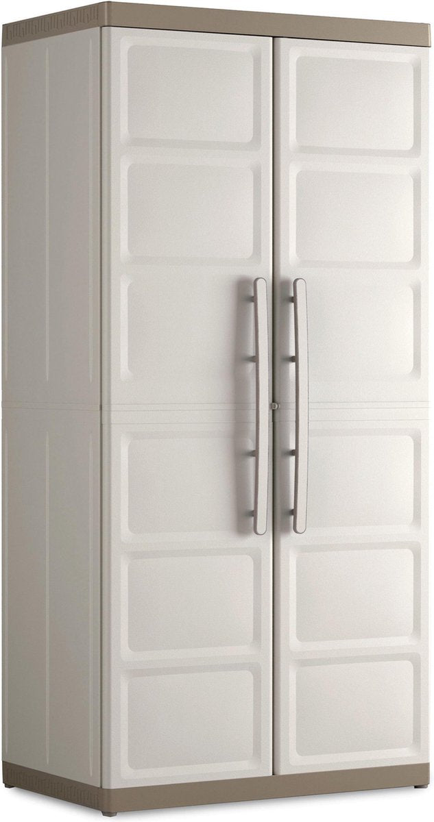 Kis keter excellence xl opbergkast hoog - 4 planken - 54x89x182cm - beige taupe