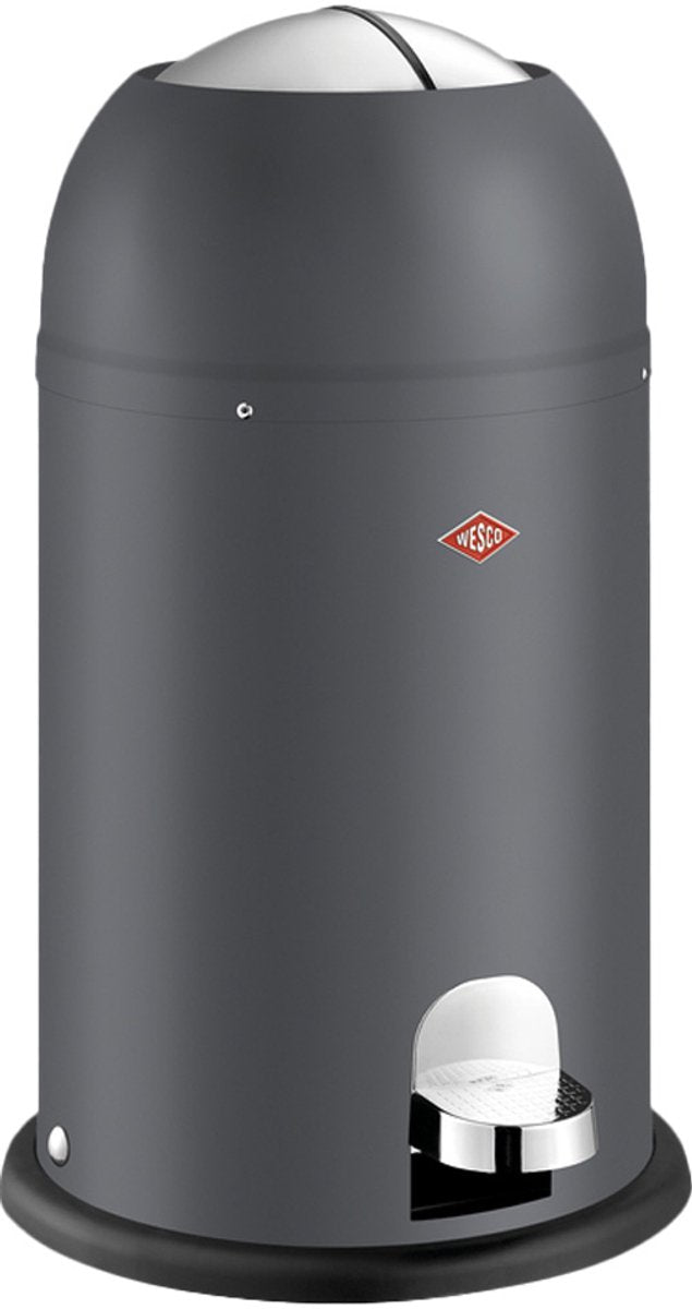 Wesco kickmaster junior prullenbak | pedaalemmer | 12 liter | metaal - mat grafiet | afvalemmer - designed in germany