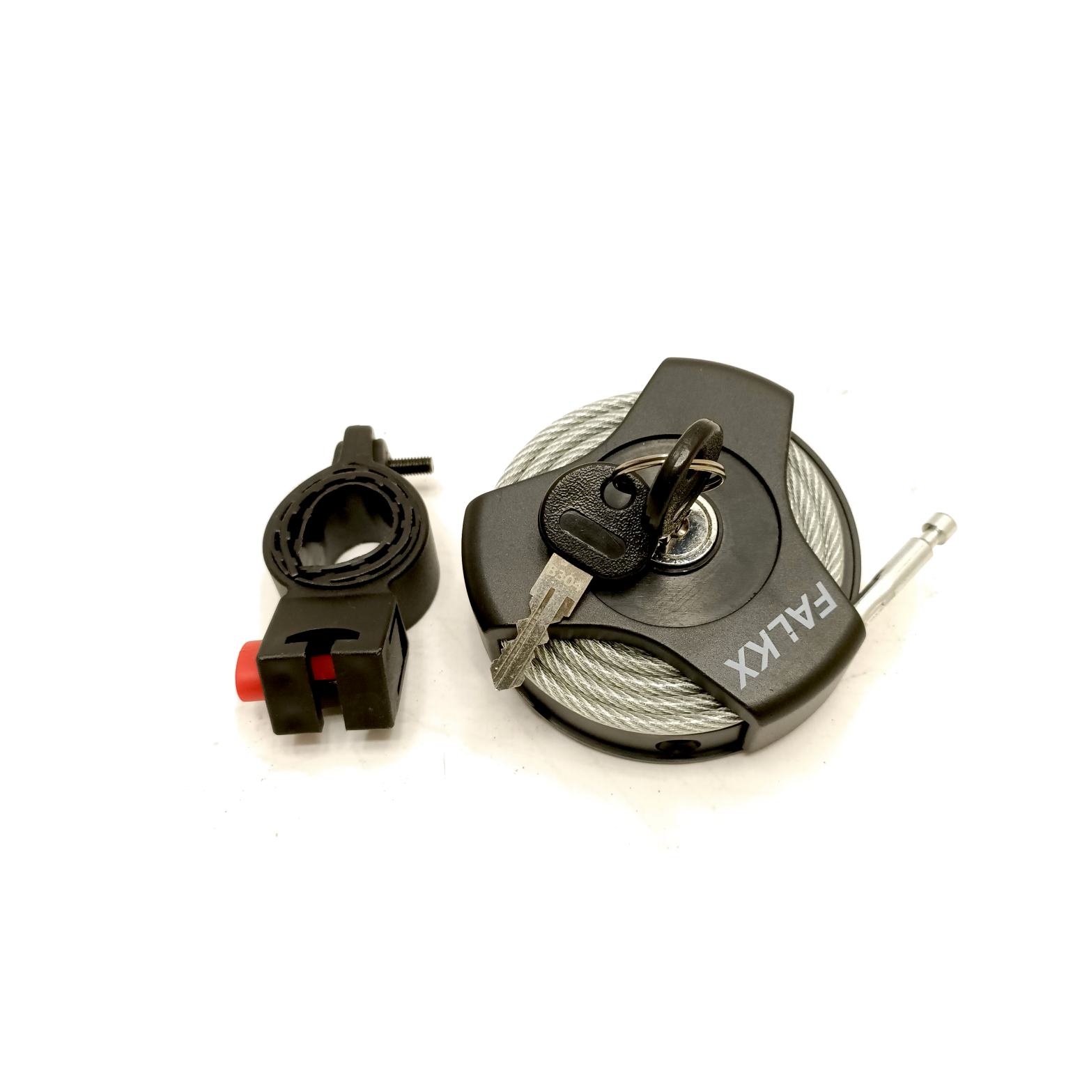 Falkx multifunctioneel oprolslot. 100cmx4mm kabel, zwart