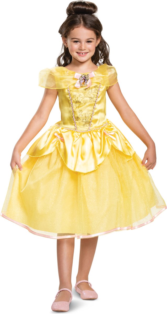 Disguise disney prinses - beauty the beast, belle deluxe , maat m (7-8 jaar), meisjes