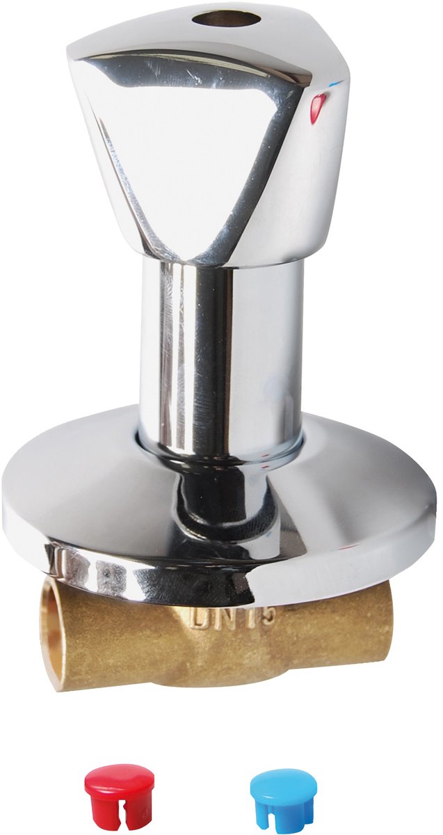 Kirchhoff inbouw stopkraan - chroom - 18 mm - met rozet