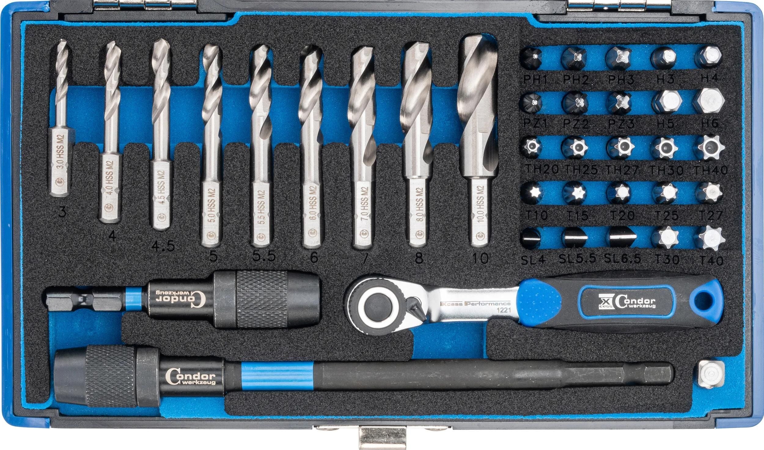 Condor spiralbohrersatz 39600 spiral drill bits hss-g 38tlg.
