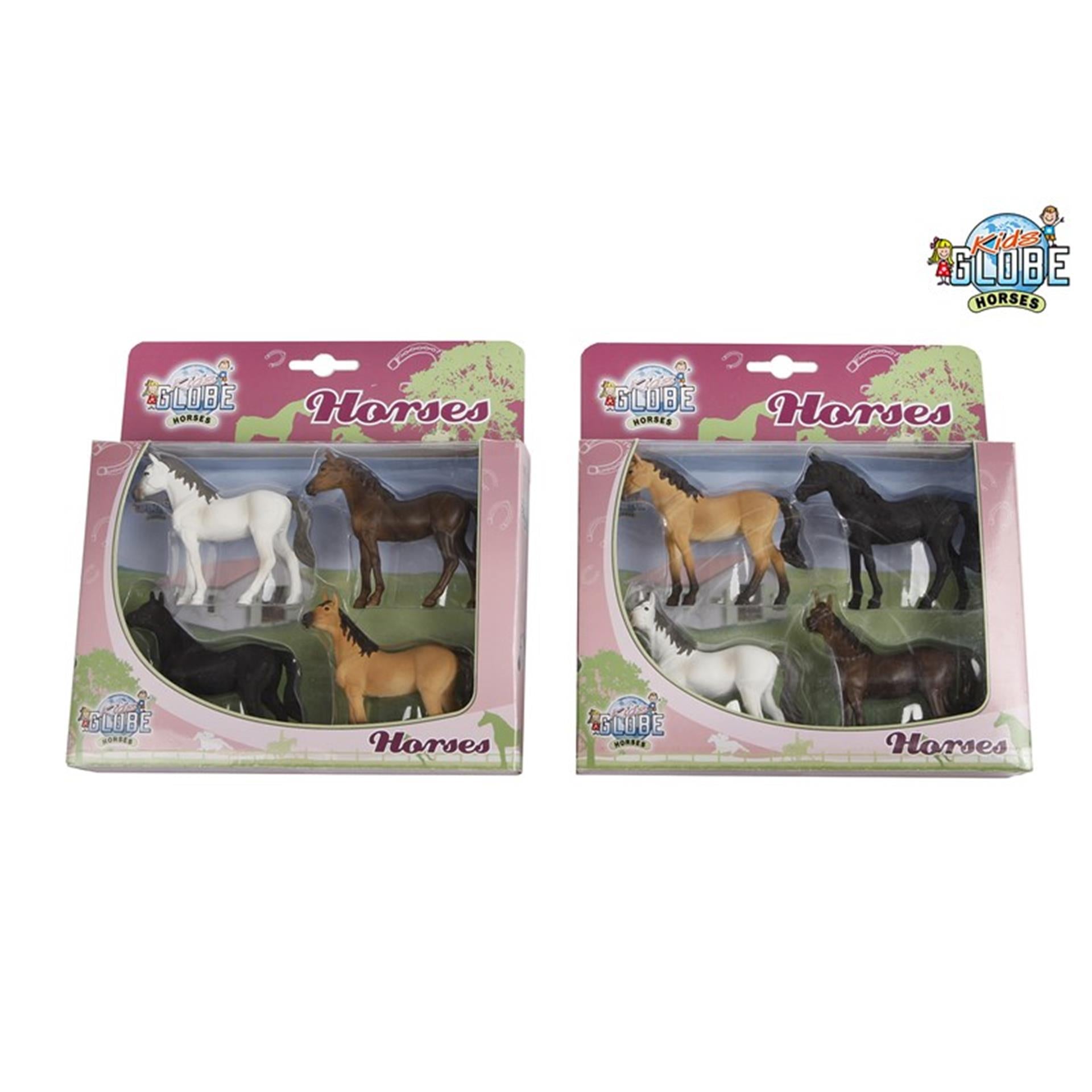 Kids Globe Globe Paarden, 4st. 1:32