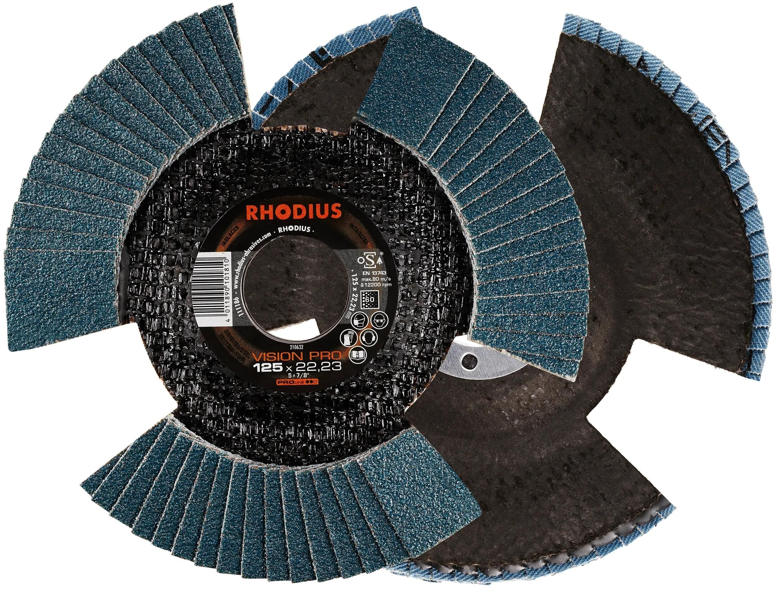 Rhodius lamellenscheibe vision pro serrated washers vision p 60 125x22,23