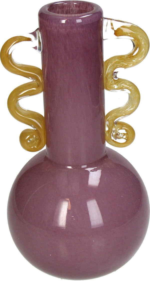 Hd collection vaas glas mauve 14x14x28.5cm