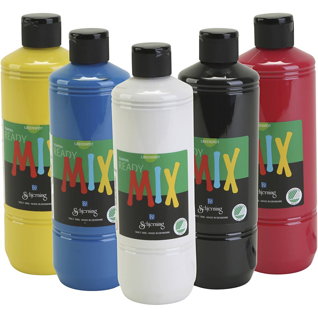 Schjerning greenspot plakaatverf, matt, diverse kleuren, 5x500 ml 1 doos