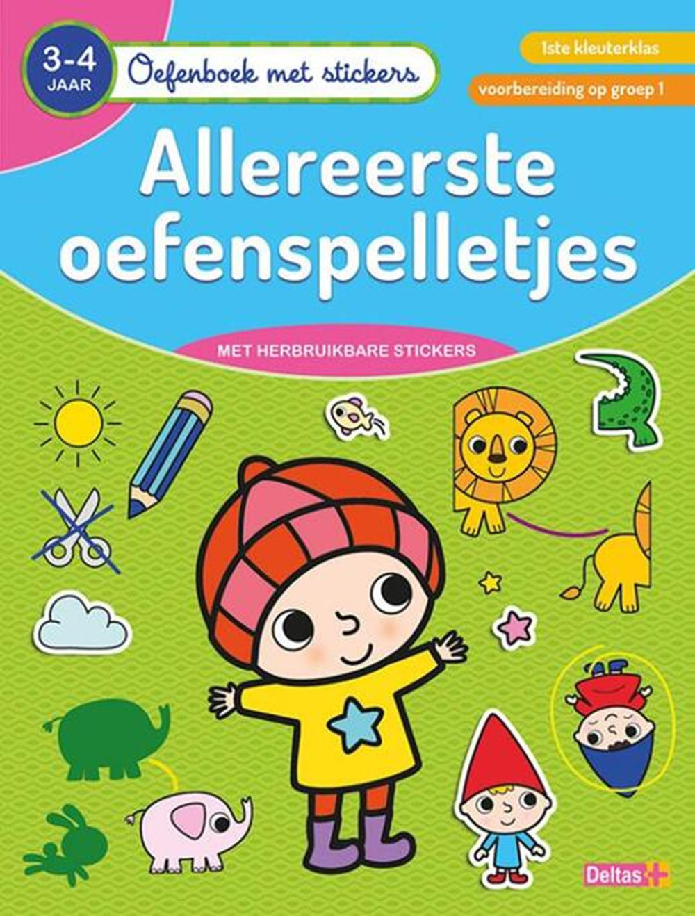 Deltas oefenboek met stickers - originele oefenspelletjes (3-4jr)
