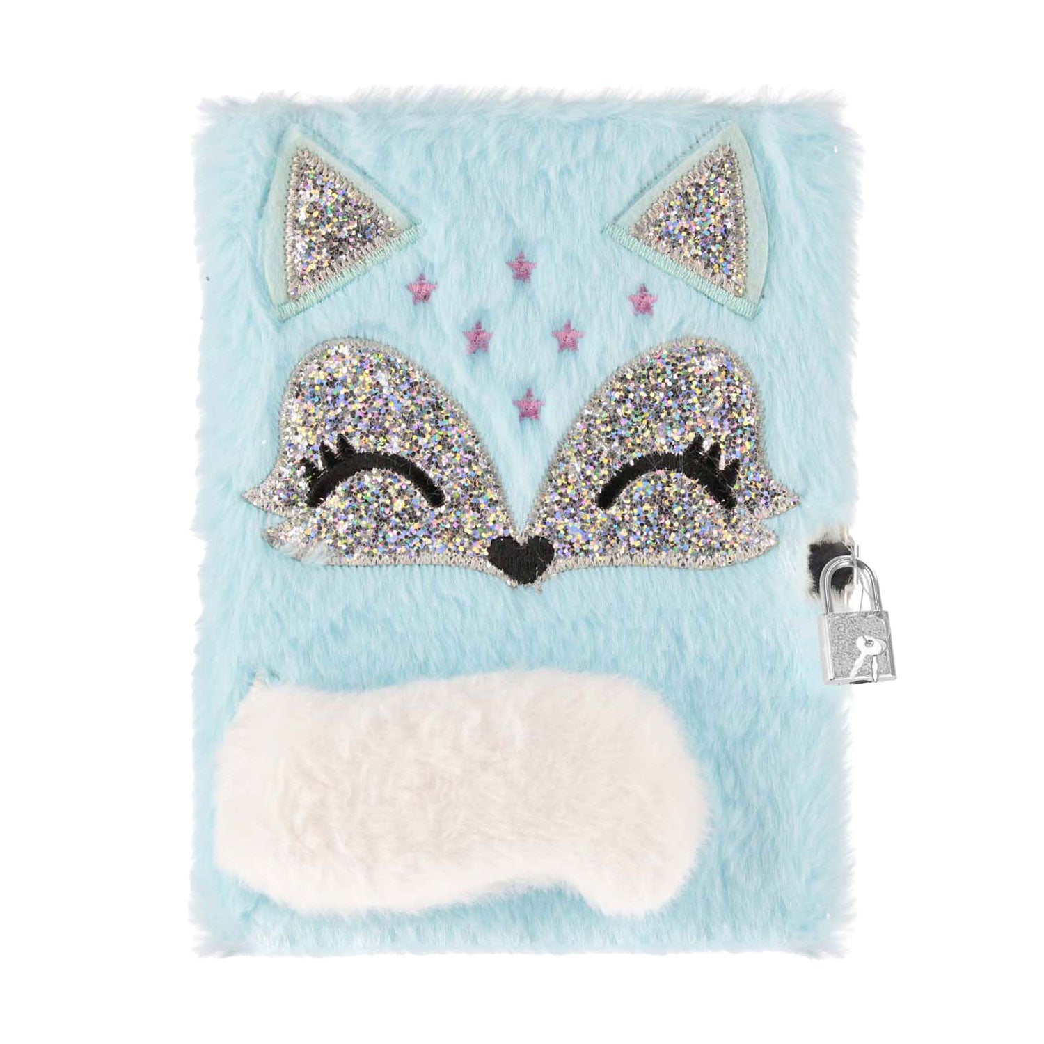 Pluche dagboek met slot a5