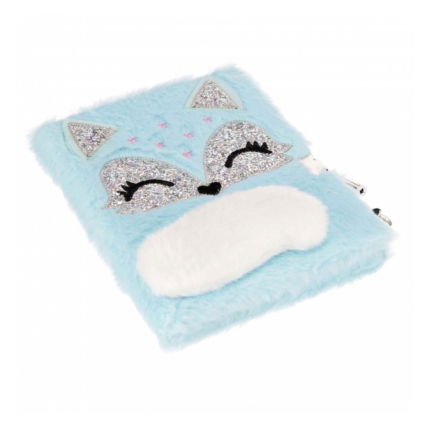 Pluche dagboek met slot a5