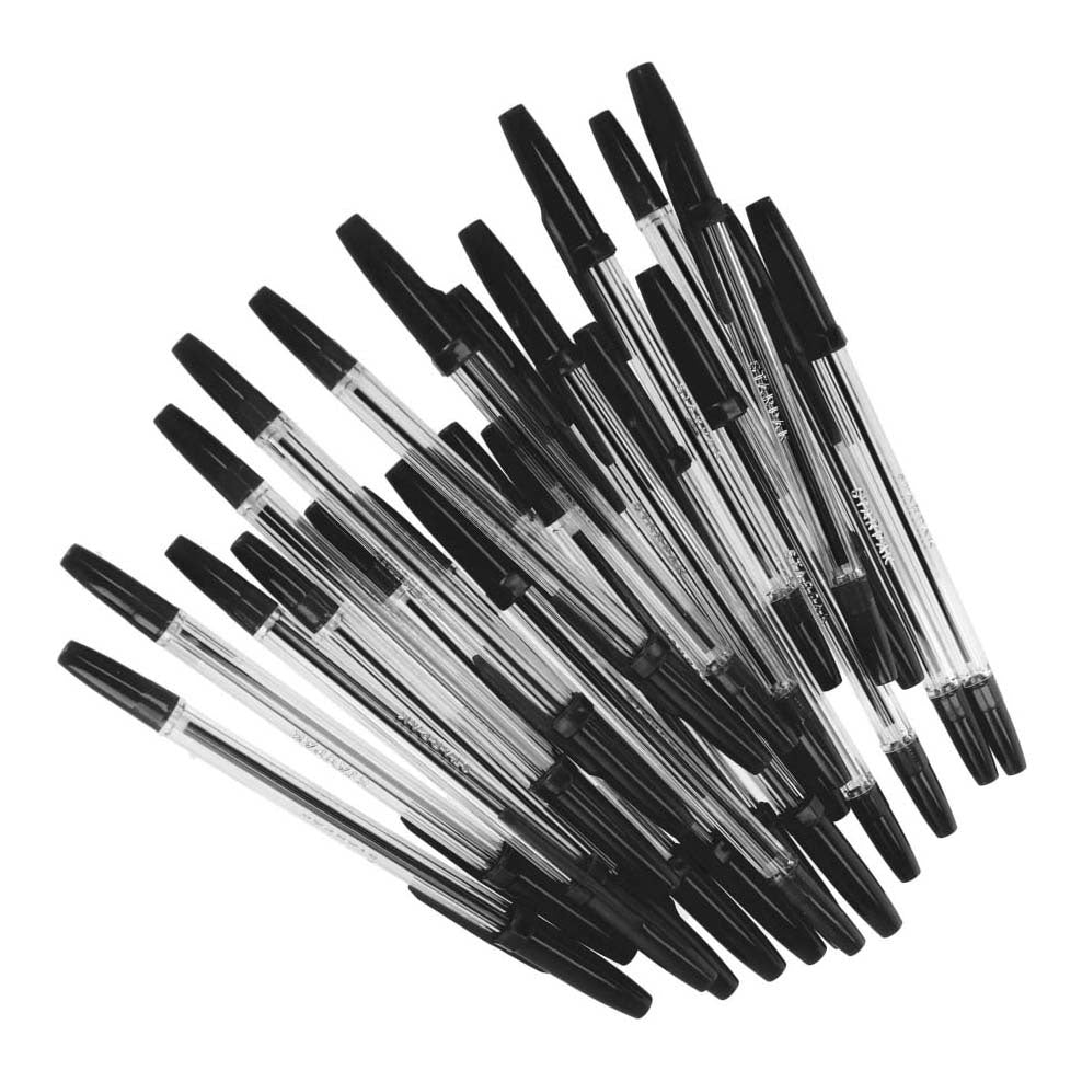 Balpen met dop zwart, 50st.