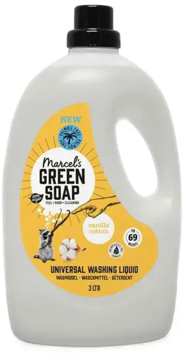 Marcel's green soap universeel wasmiddel - grootverpakking - vanille katoen - 3l - 69 wasbeurten