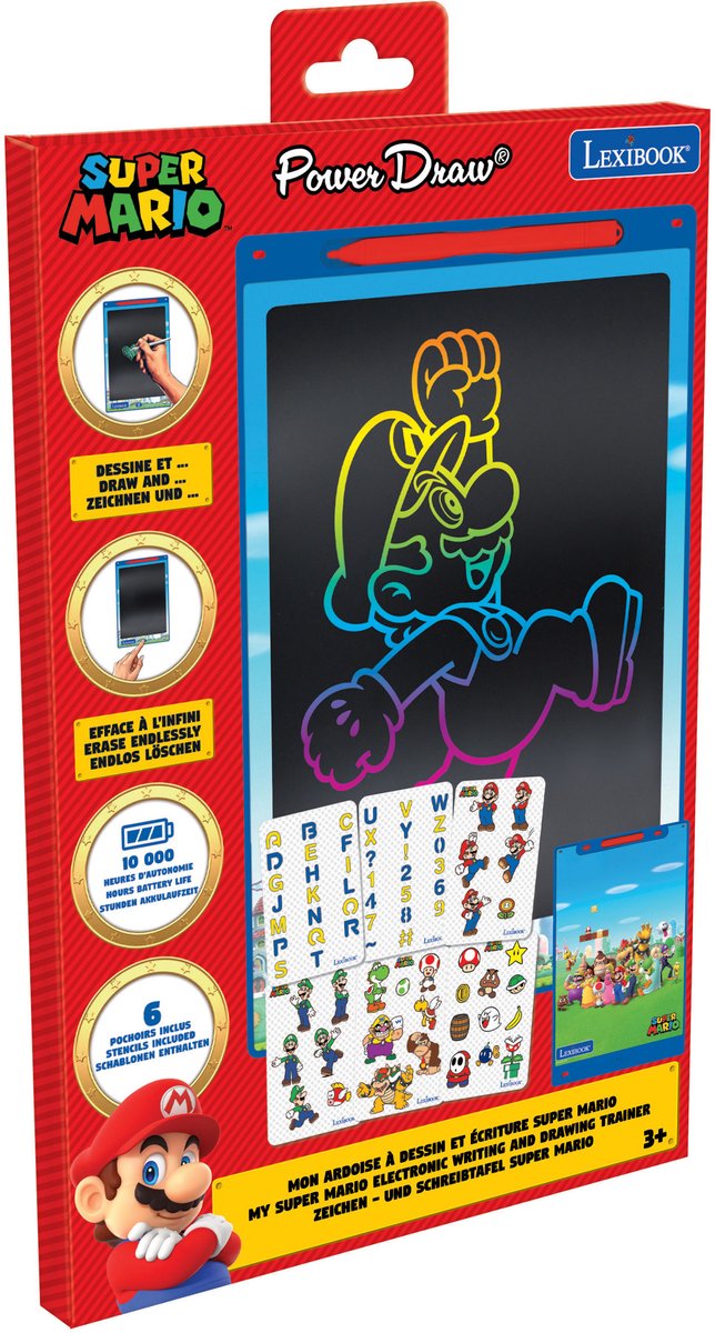 Lexibook super mario 11’’ e-ink magic tab met sjablonen