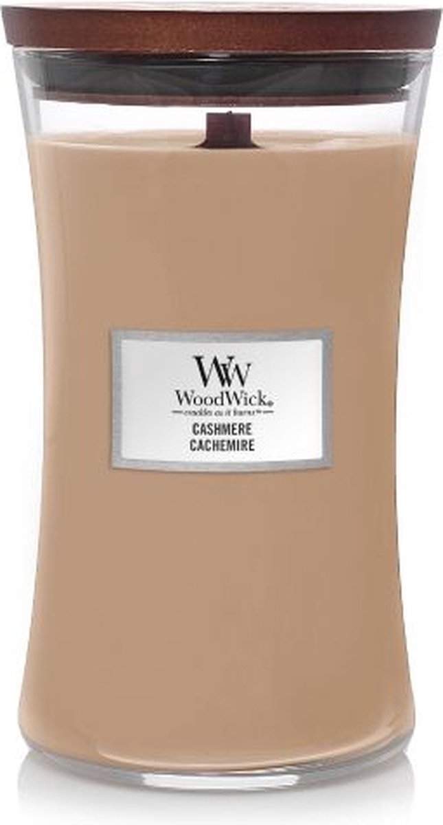 Woodwick hourglass large geurkaars - cashmere - 130 branduren