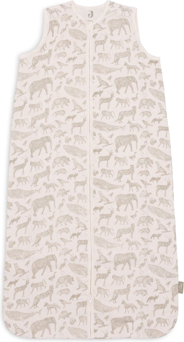Jollein baby zomer slaapzak hydrofiel - 110cm - animals - olive green