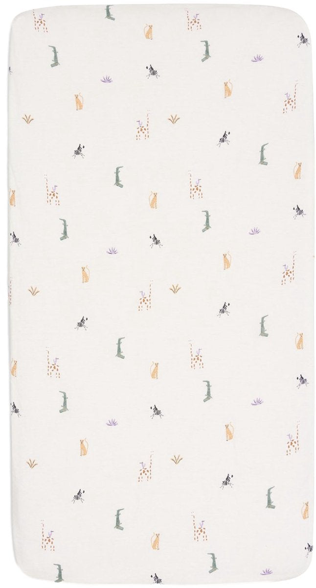 Jollein baby - hoeslaken jersey 70 75x140 150cm - ledikant babybed - zacht katoen - jungle jambo