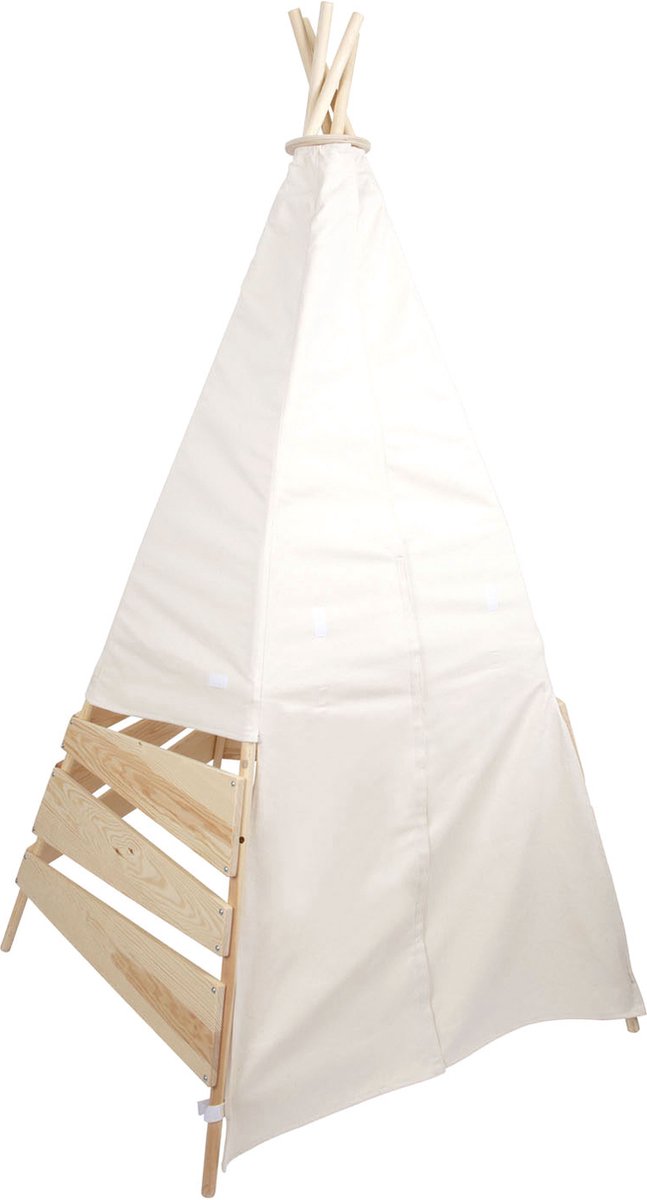 Small foot - houten tipi tent buiten