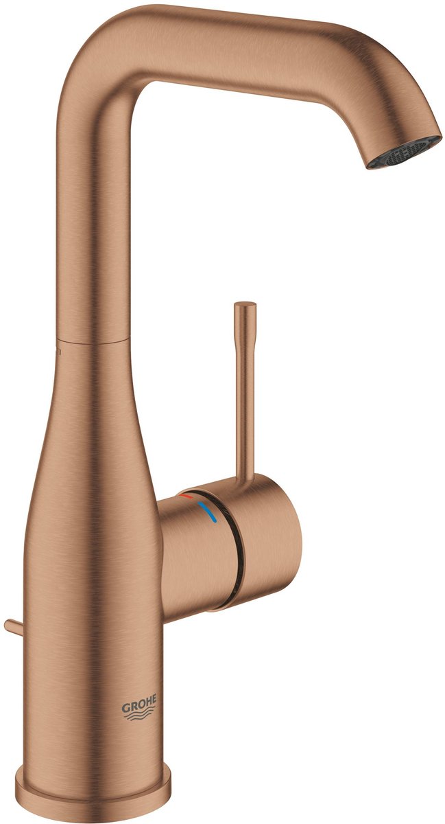 Grohe essence new wastafelkraan - hoge draaibare uitloop - met trekwaste - sunset gold (mat brons) - 32628dl1