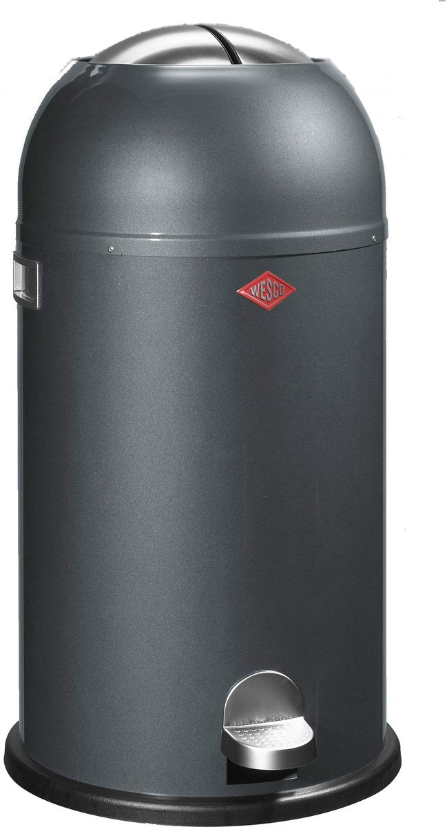 Wesco kickmaster prullenbak | pedaalemmer | 33 liter | metaal - grafiet | afvalemmer - made in germany