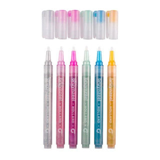 Bruynzeel • glitter viltstiftenset pastel 6 kleuren
