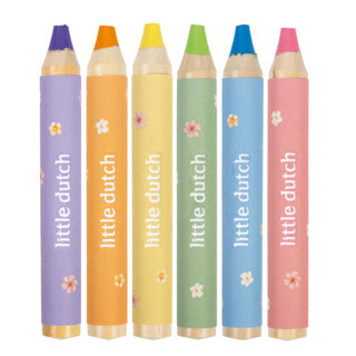 Little dutch rosa potloden kort dik set van 6 stuks
