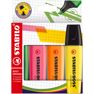 STABILO Boss Original Etui, 4 stuks.