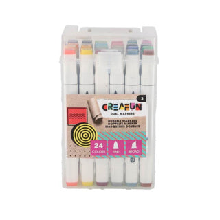 Creafun dual markers 24 stuks in luxe opbergdoos | 5 stuks