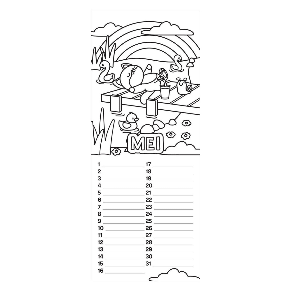 Verjaardagskalender - cozy kleuren