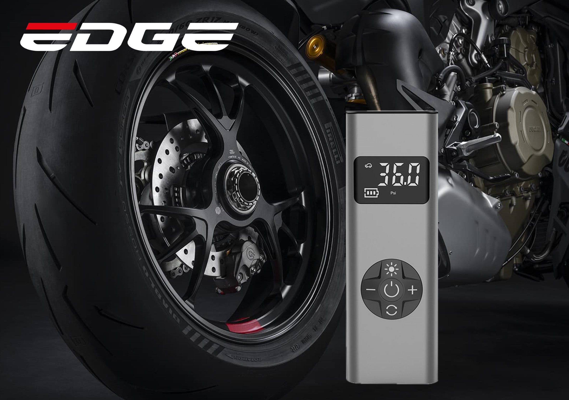 Elektrische accucompressor Edge Ride MS22 grijs