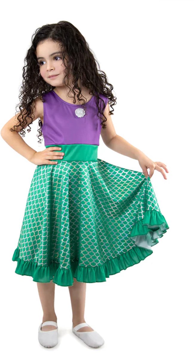 Little adventures - mermaid twirl jurk – maat 116-122