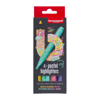 Bruynzeel markeerstiften pastelkleuren 4 stuks