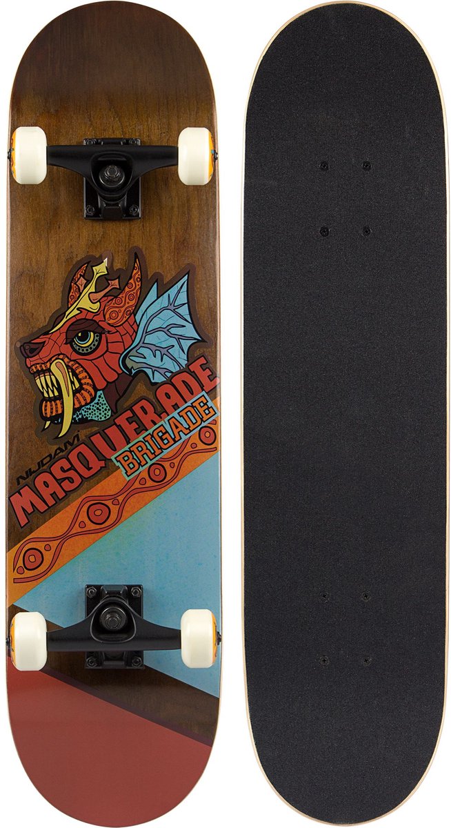 Nijdam skateboard - masquerade brigade - 79 cm - donkerrood