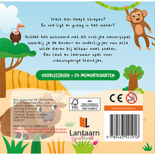 Lantaarn publishers kun je mij vinden? wilde dieren voorleesboek en 20 memokaarten