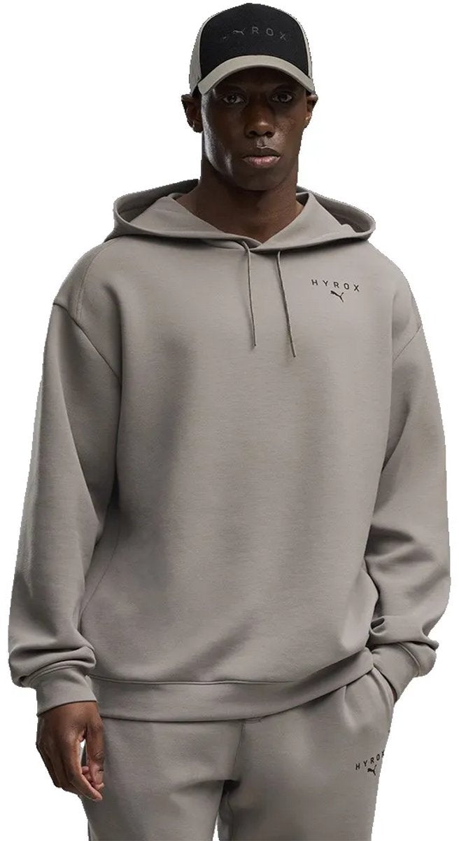 Puma x hyrox cloudspun hoodie grijs m man